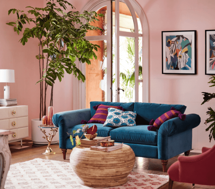 Deko wohnzimmer modern rosa