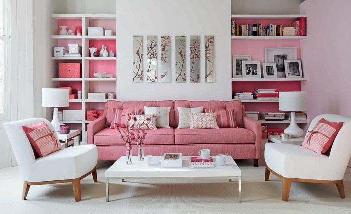 Deko wohnzimmer pink