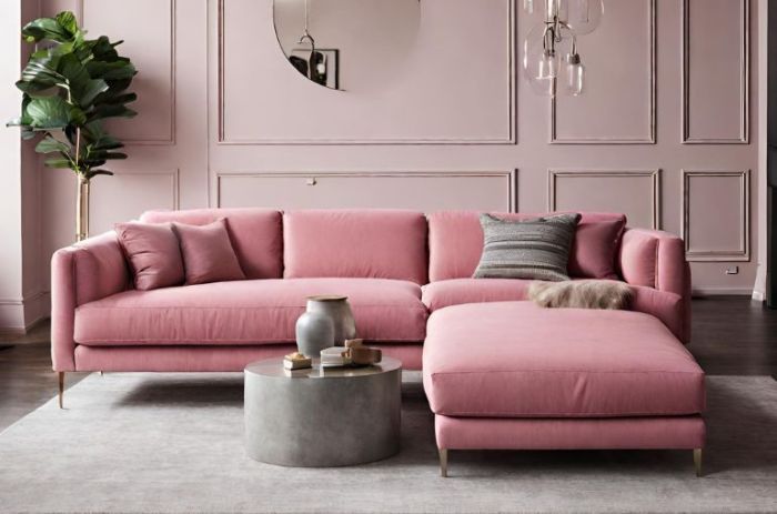 Deko wohnzimmer pink mit rose